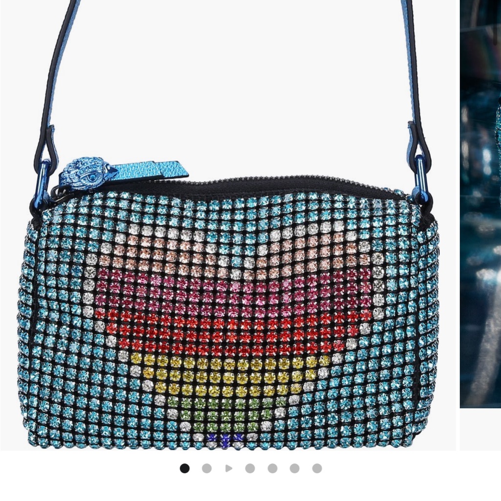 Kurt Geiger Multicolor Crystal Heart Clutch